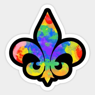 Tie Dye Fleur De Lis Sticker